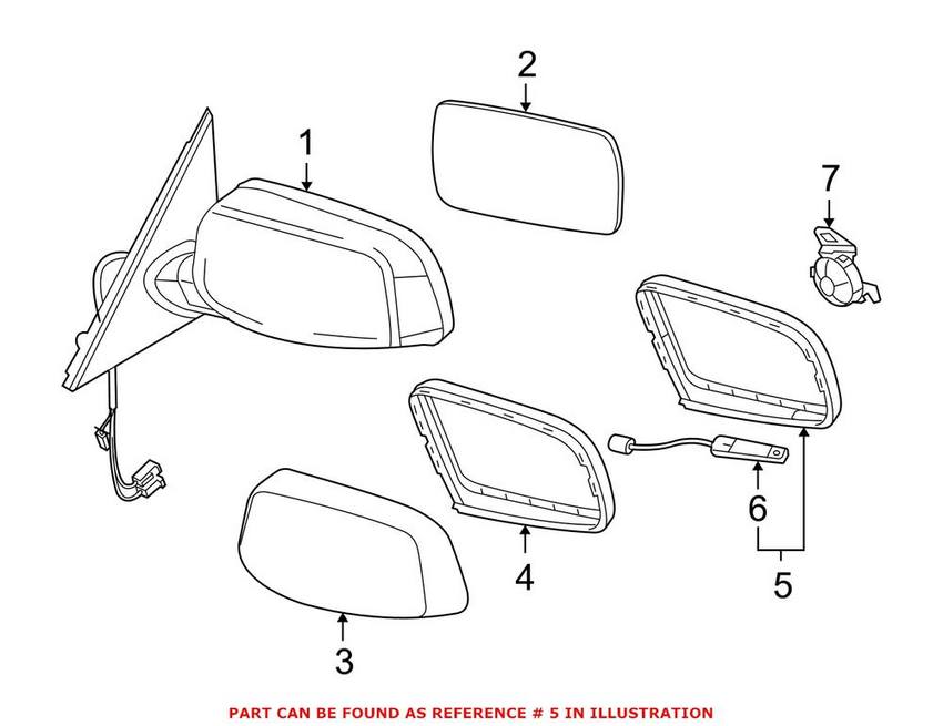 BMW Side Mirror Frame - Passenger Side 51168029244